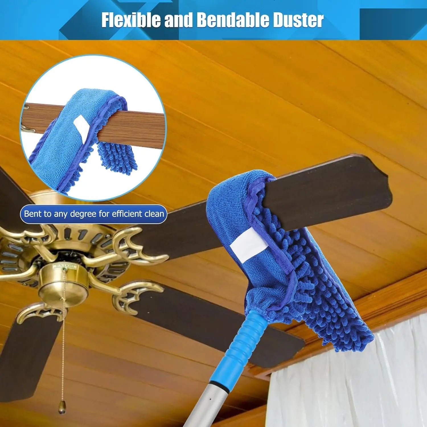 "Flexible Micro Fiber Duster With Stainless Steel Handle for Fan Cleaning" SmartNest